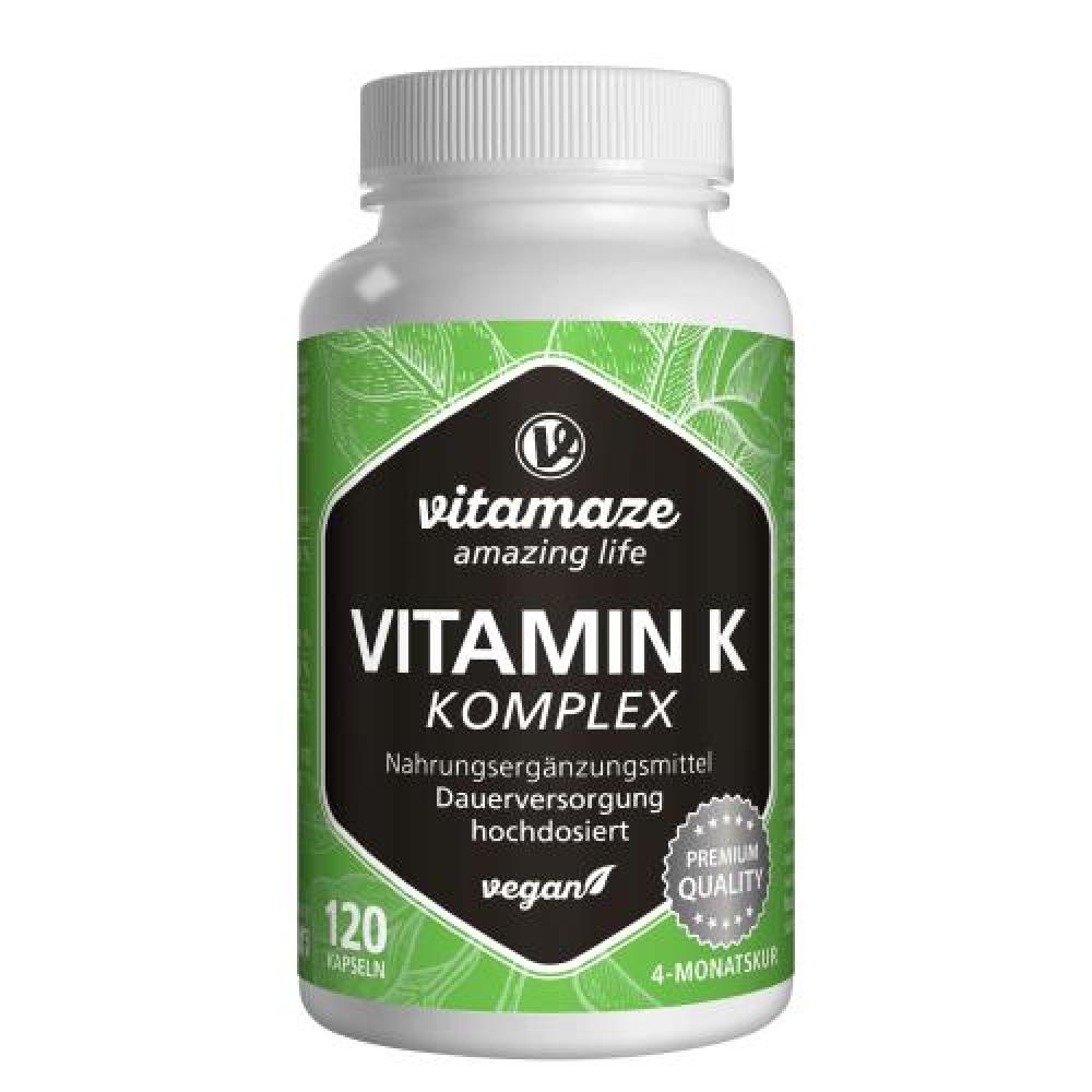 2X Vitamin K1+K2 Komplex Hochdosiert Vegan Kapseln 120 St-image