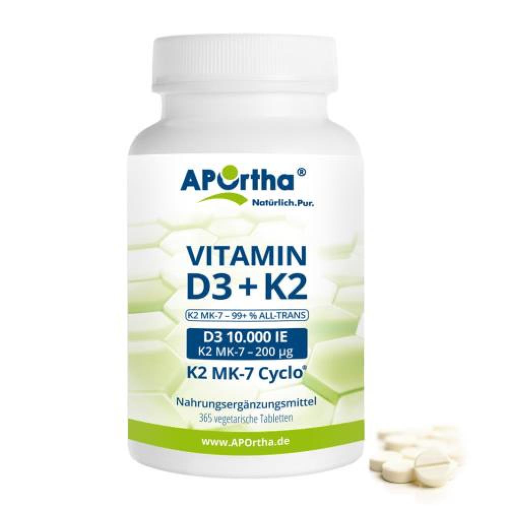 Vitamin D3 10.000 I.E.+Natto K2 200 µG Tabletten 365 St Pzn 16037459-image