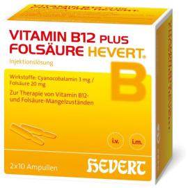 Vitamin B12 plus Folsäure Hevert á 2 ml Ampullen