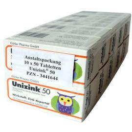 Unizink 50 magensaftresistente Tabletten